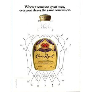 1981 Crown Royal Canadian Whisky Whiskey Vintage Print Ad Connect Dots Wall Art